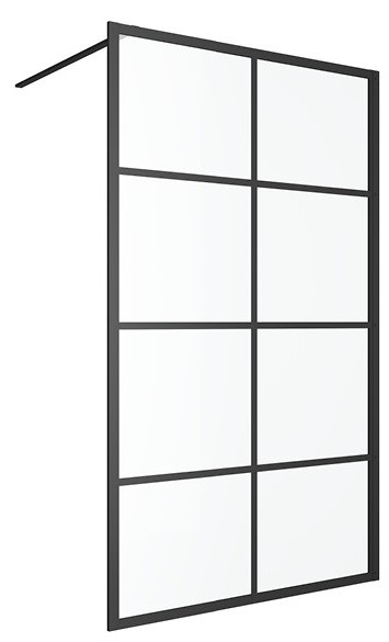 Sprchová zástěna Walk-in FABRIKA,1200x2000 mm, čiré sklo, rám černý