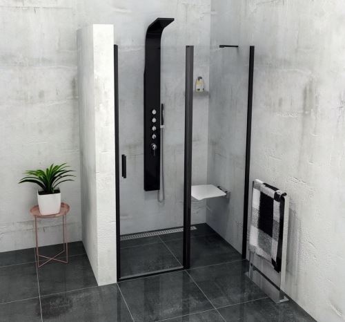 Polysan ZOOM LINE BLACK sprchové dveře s pevným segmentem
